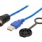 Cablu-adaptor USB A soclu USB A mufă 3m IP65 USB 2.0