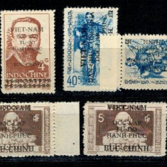 Vietnam 1945-1946 - Supratipar pe Indochina, lot nestampilat