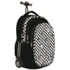 Ghiozdan Troler ST.Right Chessboard Butterflies TB01, Roti Silicon, 44x32x25 cm, Fete/Baieti, Impermeabil, Ergonomic, Bretele Ajustabile