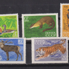 RUSIA U.R.S.S.1970 FAUNA MI. 3787-3791 MNH