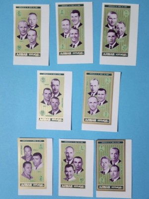 AJMAN, ASTONAUŢI- SERIE COMPLETĂ NEŞTAMPILATĂ MNH, IMPERF. foto