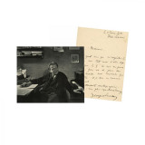 George Enescu, scrisoare olografă referitoare la un concert privat, 1900 + fotografie cu un clișeu original