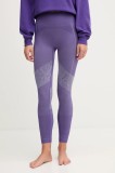 adidas by Stella McCartney jambiere de yoga culoarea violet, cu imprimeu, JN0544