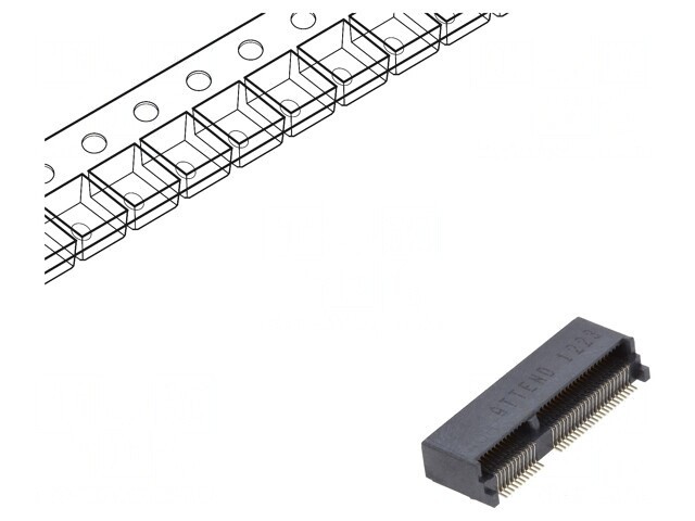 Conector M.2 (NGFF) Orizontal SMT 67 PIN 0.5A Aurit