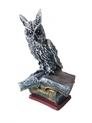 Statueta decorativa in forma de Bufnita pe carte, 29 cm, 356316DV foto