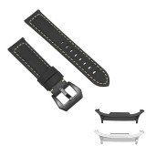 Curea piele naturala compatibila Samsung Galaxy Watch8 Classic 46mm, Negru Mat