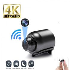 Mini camera WIFI 4K FULL HD, View 160, Control din aplicatie, Senzor miscare, Vizionare pe timp de noapte