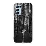Husa compatibila cu Oppo A15s model Black&amp;amp;White Forest, Silicon, TPU, Viceversa, Transparent, Carcasa