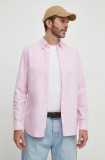 Cumpara ieftin United Colors of Benetton camasa din bumbac barbati, culoarea roz, cu guler button-down, regular