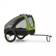 KLARFIT Husky, remorca de biciclete pentru a transporta caini, cca 250 L, 600D, panza Oxford, verde foto