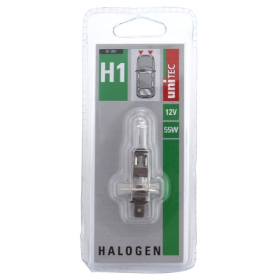 Bec auto halogen pentru far Unitec H1, 55 W, 12 V foto