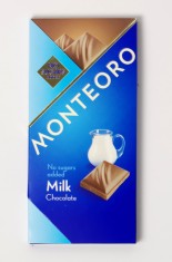 Ciocolata cu lapte fara zahar, 90g, Monteoro