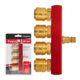 Racord cu 4 cai din alama 1 / 4&quot;, conectori rapizi, Tvardy T00297