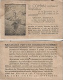 A4584N D Coman, botanist și fitoterapeut &icirc;n Timișoara, cu grădină botanică la Herneacova, reclamă de epocă, perioada interbelică