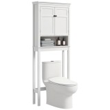 HOMCOM Mobilier WC deasupra toaletei mobilier mașină de spălat dulap 2 uși rafturi reglabile alb | Aosom Romania