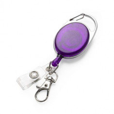 Breloc extensibil pentru insigna de identitate Kwmobile, Violet, Plastic, 45057.38 foto