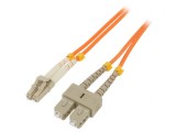 Patch Cord Fibră Optică OM2 LC/UPC-SC/UPC 3m Portocaliu LSZH, QOLTEC
