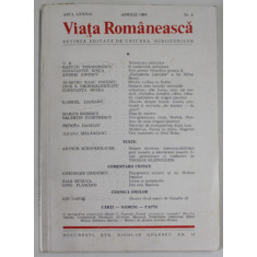 VIATA ROMANEASCA , REVISTA EDITATA DE UNIUNEA SCRIITORILOR , ANUL LXXXIII , NR. 4 , APRILIE 1988