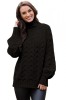 N632-1 Pulover lung cu guler inalt si mansete, S/M