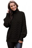 N632-1 Pulover lung cu guler inalt si mansete, S/M
