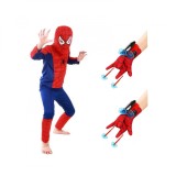 Cumpara ieftin Set costum Spiderman KidMania&reg; cu doua manusi lansator cu ventuze pentru copii 5-7 ani 110 - 120 cm