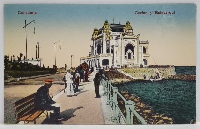 CONSTANTA , CAZINO SI BULEVARDUL , CARTE POSTALA , INCEPUTUL SEC. XX foto