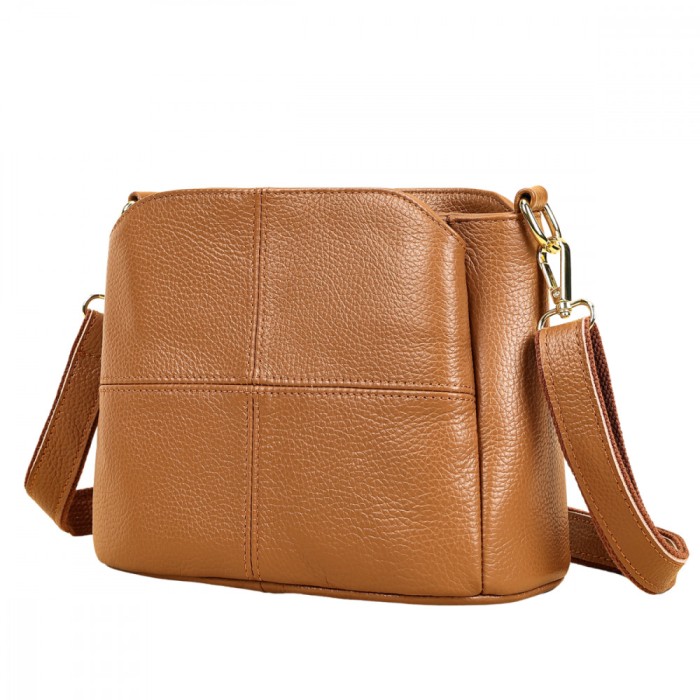Geanta dama, BUSY LDY&amp;GTM&reg; Caprice, piele naturala, de umar si de mana, compartimente multiple, maro