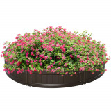 Outsunny Pat de gradina inaltat rotund din plastic HDPE, jardiniera de exterior pentru plante, flori si legume, &Phi;123x21cm, maro | Aosom Romania