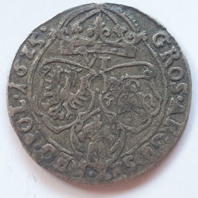 Polonia 6 groschen 1625 Cracovia argint Sigismund lll Vasa foto