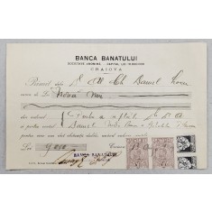 BANCA BANATULUI , CHITANTA , EMISA IN 1914