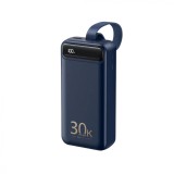 Acumulator Extern 30000 mAh, TU&amp;YA? 22.5 W, QuickCarge 3.0, Cu Lanterna, afisaj digital LED, Model TY73, Albastru