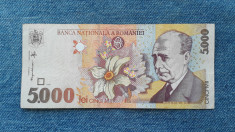 5000 Lei 1998 Romania / filigran BNR mare / seria 9486501 foto