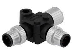 Adaptor &icirc;n T M12 Soclu Mamă x2 Tată 4 PIN IP68