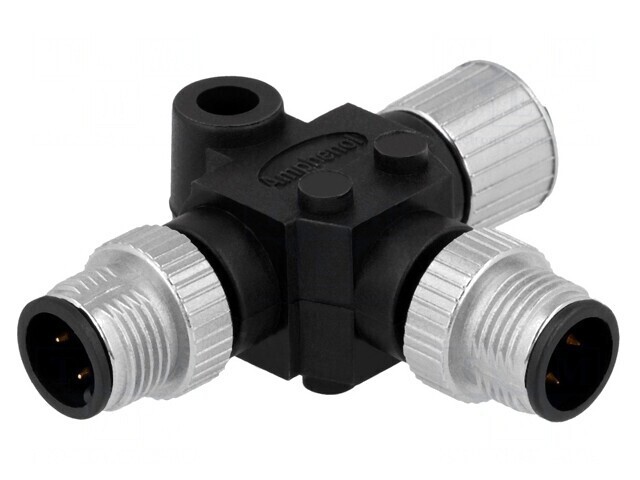 Adaptor &icirc;n T M12 Soclu Mamă x2 Tată 4 PIN IP68