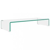 VidaXL Stand TV/Suport monitor, sticlă transparentă, 80x30x13 cm