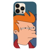 Husa compatibila cu Apple iPhone 15 Pro Max, Viceversa, model Phiolip Fry Futurama , Silicon, TPU, Transparent, Carcasa