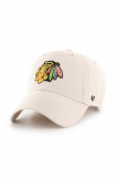 47brand șapcă de baseball din bumbac NHL Chicago Blackhawks culoarea bej, cu imprimeu, 47 Brand
