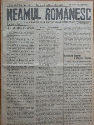 Ziarul Neamul romanesc , nr. 38 , 1915 , din perioada antisemita a lui N. Iorga foto