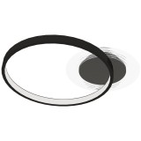 HOMCOM Lampă de tavan LED Modernă de 40W cu 2 Inele și Lumină Reglabilă, Negru | Aosom Romania