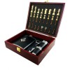 Set Cadou Cu Simboluri Masonice Caseta Sah cu Plosca si Pahare MM651, Set sah