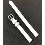 Cumpara ieftin Curea Ceas Piele Alba 8mm Time Veranda - Curea dama/copil, Catarama Argintie, 15cm