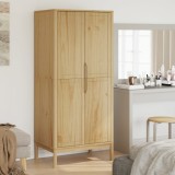 vidaXL Șifonier &quot;FLORO&quot;, maro ceruit, 77x53x171 cm, lemn masiv pin