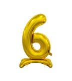 Balon folie stativ sub forma de cifra, auriu 74 cm-Tip Cifra 6