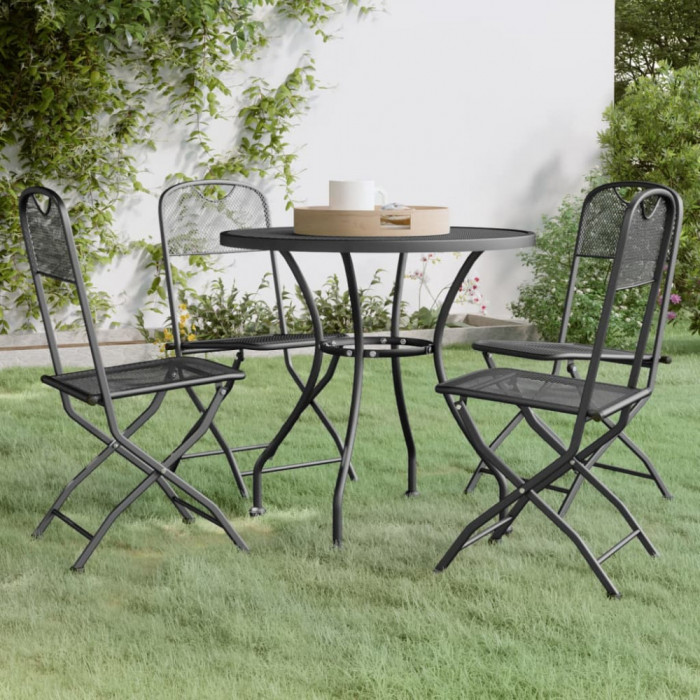 Set mobilier gradina 5 piese antracit plasa metalica expandata GartenMobel Dekor