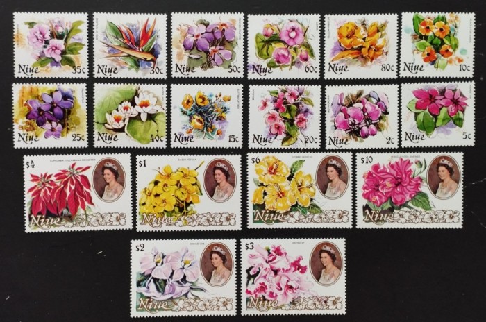 NIUE-FLORI LOCALE-18 V. MNH**(serie emisa in 3 transe)-NIU 006A