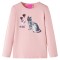 Tricou copii cu m&acirc;neci lungi, roz deschis 128