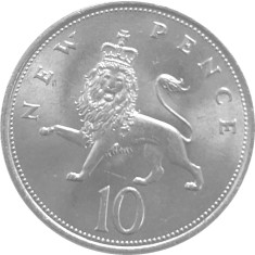 Marea Britanie moneda 10 new pence 1968 - UNC