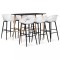 Set mobilier de bar, 7 piese, negru și alb