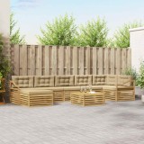 vidaXL Set Canapele Exterior Lemn Acacia, 8 Piese Modulare, Alb Bej