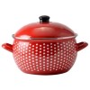 Oala emailata cu buline rosii - cu capac 20 cm Handy KitchenServ, Perfect Home